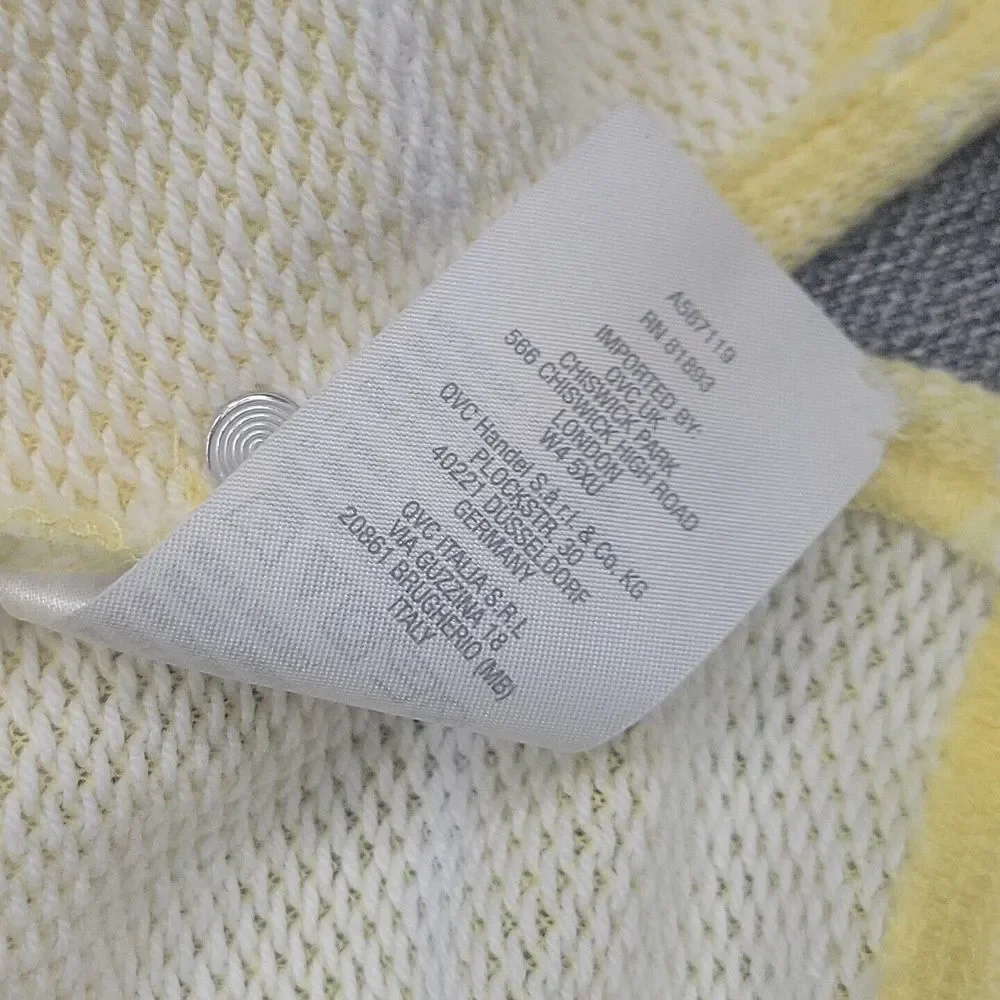 Sport Savvy Textured French Terry Hoodie Medium Sz Yellow Sweatshirt Top Pockets - Picture 10 of 10